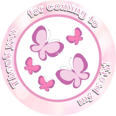 butterfly party bag label